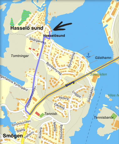 Karta Hasselösund, Smögen.